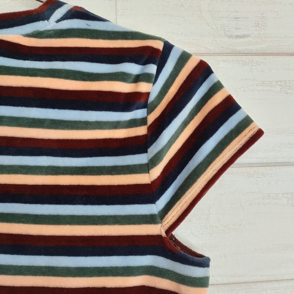 Madewell Stripe Velour Tee - Picture 5 of 11